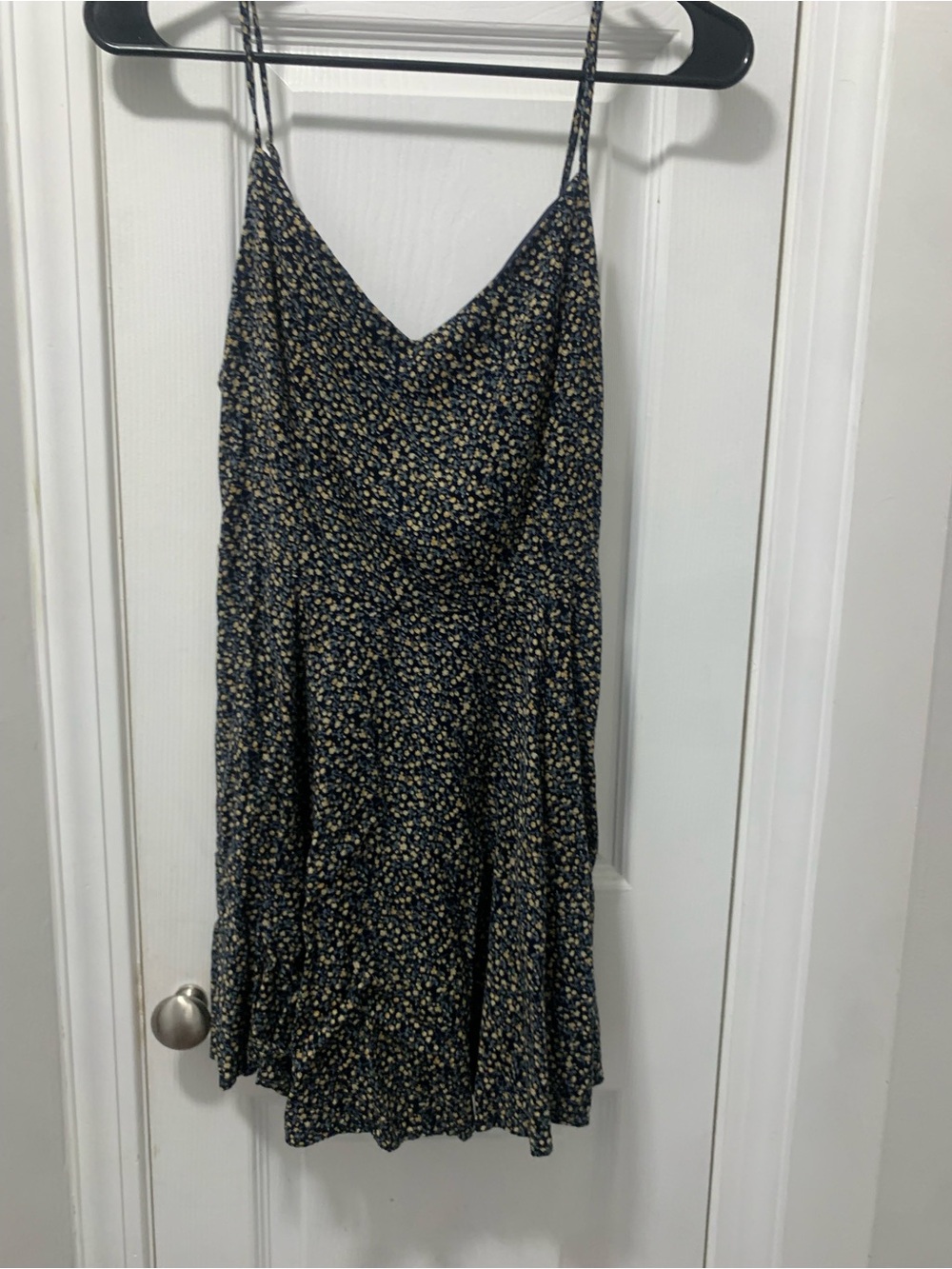 Blush Navy Floral Spaghetti-Strap Summer Dress